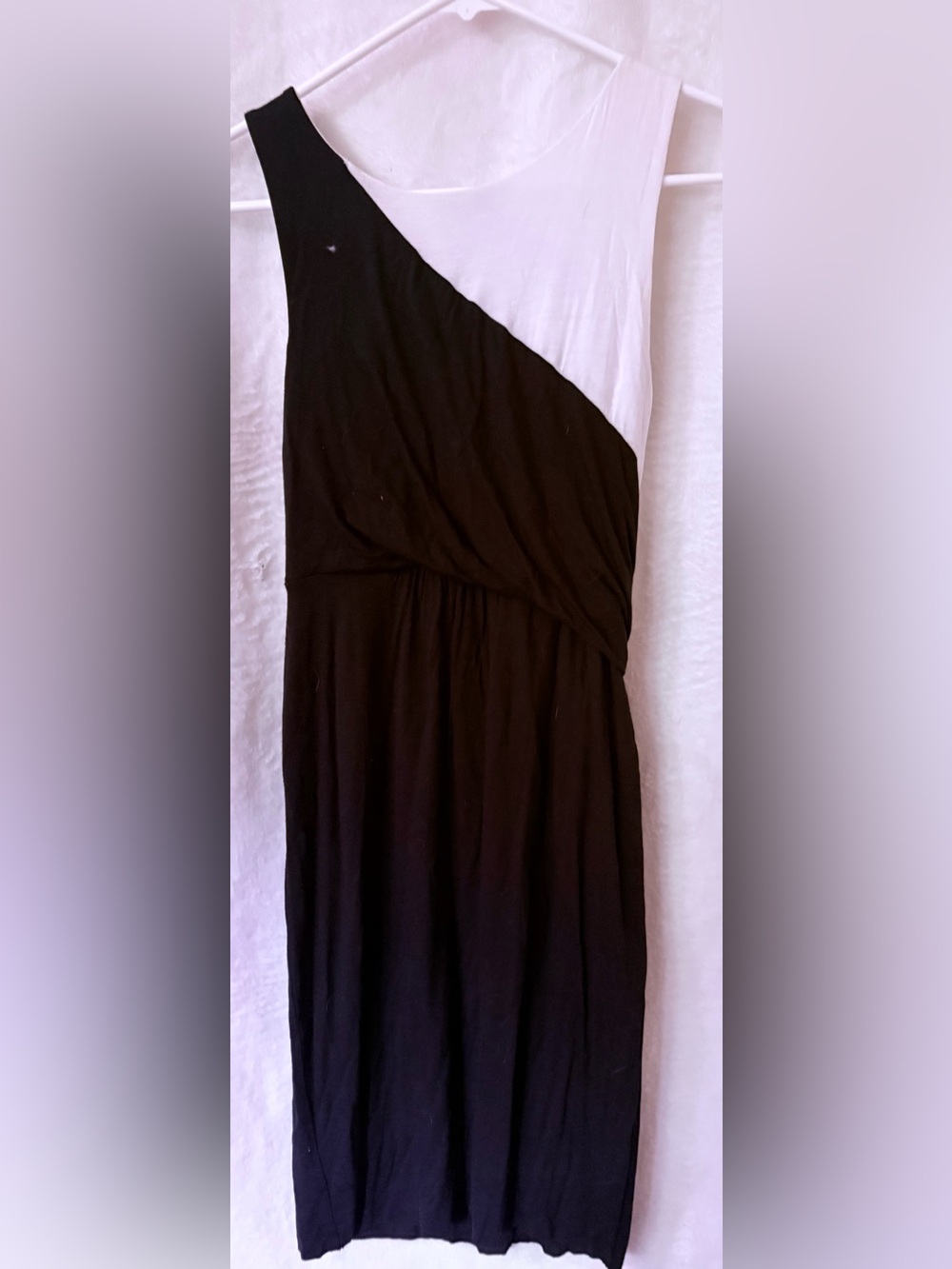 Carmen Marc Valvo XS Black White Sleeveless Tie Waist Dress Rayon